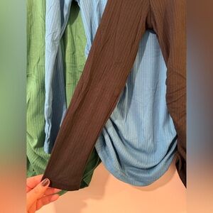 NWT maternity Ribbed Long Sleeve Tops in Blue, Green, and Black